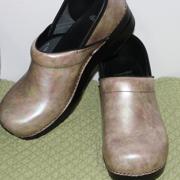 silver dansko clogs